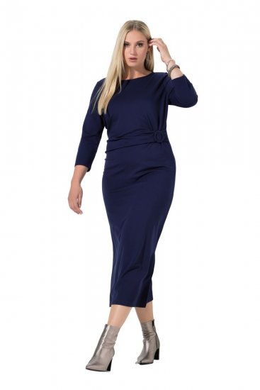 Ulla Popken 845705 Haljina od jerseya Tamnoplava - Midi haljine - Ženske midi haljine plus size