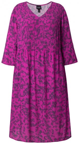 Ulla Popken 845825 Cvjetna midi haljina s V-izrezom Lila - Midi haljine - Ženske midi haljine plus size