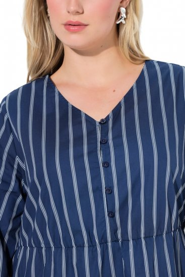 Ulla Popken 845863 Prugasta haljina s V-izrezom Tamnoplava - Haljine - Haljine za sve veličine
