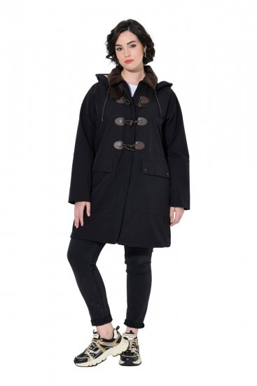 Ulla Popken 846278 Softshell kaput Crna - Kaputi - Ženski kaputi velikih veličina