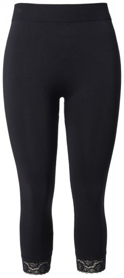 Ulla Popken 846491 3/4 hulahop tajice s čipkom Crna - Hulahopke & čarape - 