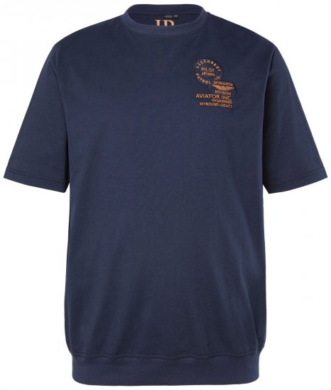 JP1880 846657 Majica bellyfit s našivcima Tamnoplava TALL - TALL T-shirts - Majice za Visoke Muškarce