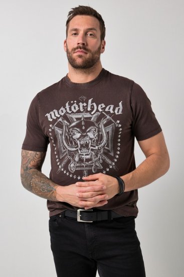 JP1880 Motörhead Soft Jersey Vintage T-Shirt Brown - Majice bendova - Band majice za muškarce