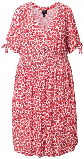 Ulla Popken 846912 Uzorkovana midi haljina Koraljna - Midi haljine - Ženske midi haljine plus size