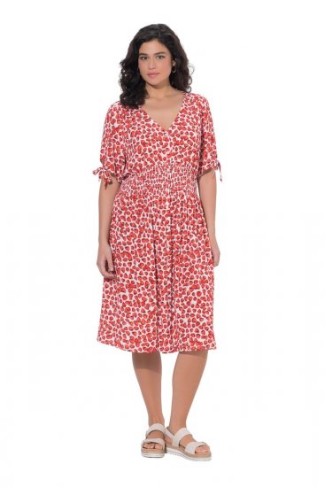 Ulla Popken 846912 Uzorkovana midi haljina Koraljna - Midi haljine - Ženske midi haljine plus size