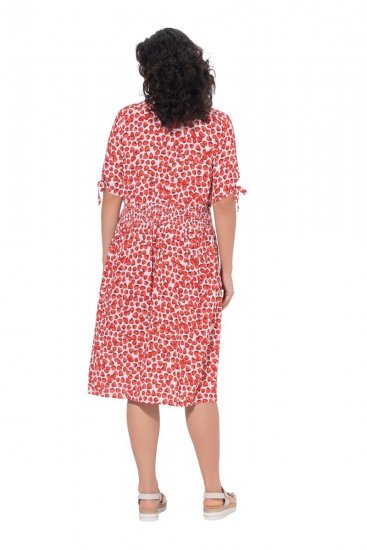 Ulla Popken 846912 Uzorkovana midi haljina Koraljna - Midi haljine - Ženske midi haljine plus size