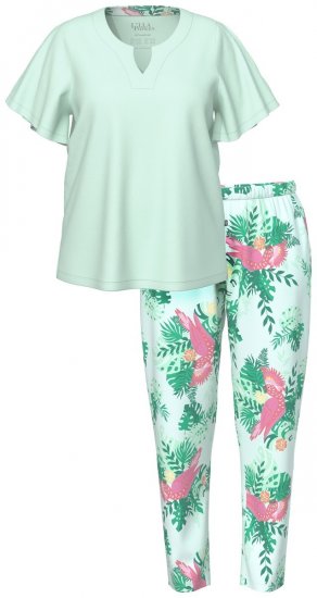 Ulla Popken 846971 Pidžama s uzorkom Svijetlozelena - Pidžame/Loungewear - 