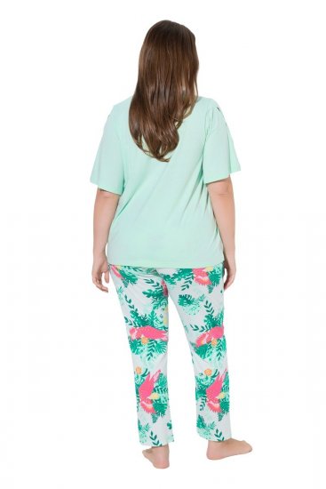 Ulla Popken 846971 Pidžama s uzorkom Svijetlozelena - Pidžame/Loungewear - 
