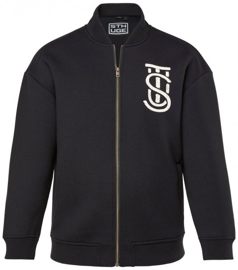 STHUGE 847083 Varsity jakna od scuba tkanine Crna - Jakne - Muške Jakne Veliki Brojevi