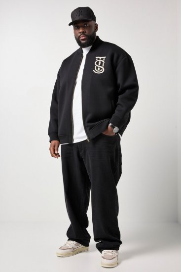 STHUGE 847083 Varsity jakna od scuba tkanine Crna - Jakne - Muške Jakne Veliki Brojevi