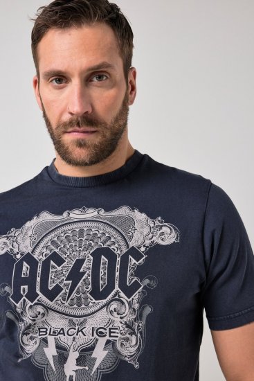 JP1880 AC/DC Black Ice T-Shirt Navy - Majice bendova - Band majice za muškarce