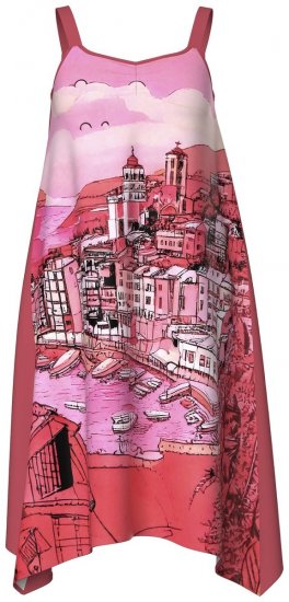 Ulla Popken 847481 Uzorkovana haljina Crvena - Mini haljine - Ženske mini haljine velikih veličina