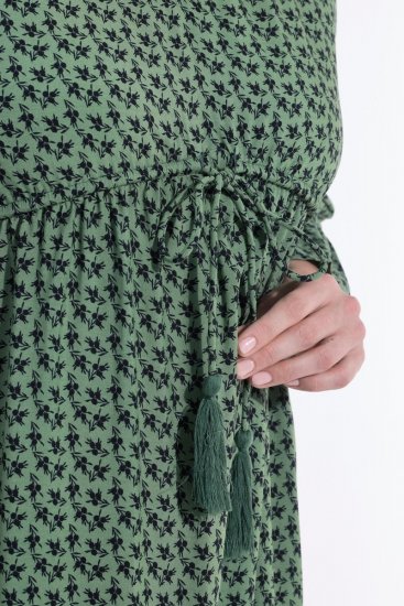 Ulla Popken 847798 Midi haljina A-kroja s V-izrezom Tamnozelena - Midi haljine - Ženske midi haljine plus size