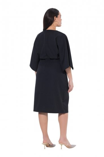 Ulla Popken 847909 Cvjetna midi haljina Crna - Midi haljine - Ženske midi haljine plus size