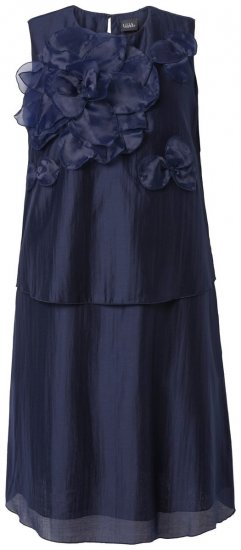 Ulla Popken 847918 Cvjetna šifonska haljina Tamnoplava - Midi haljine - Ženske midi haljine plus size