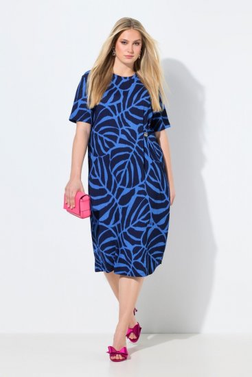 Ulla Popken 848162 Uzorkovana midi haljina Tamnoplava - Midi haljine - Ženske midi haljine plus size