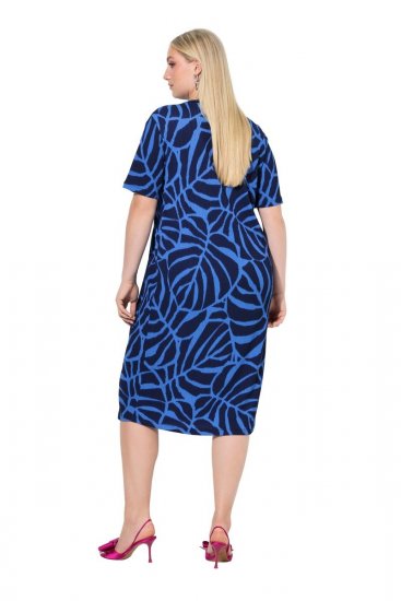 Ulla Popken 848162 Uzorkovana midi haljina Tamnoplava - Midi haljine - Ženske midi haljine plus size