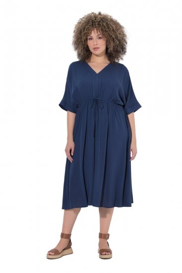 Ulla Popken 848224 Midi haljina s vezicom Tamnoplava - Midi haljine - Ženske midi haljine plus size