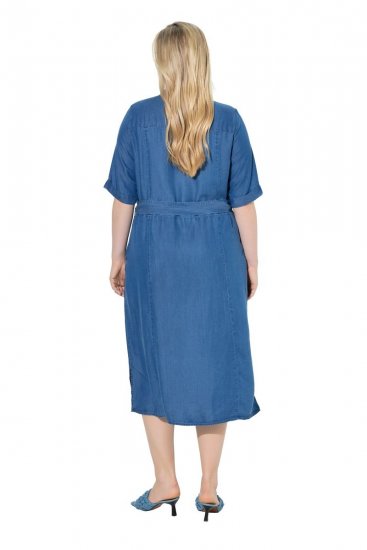 Ulla Popken 848491 Košuljasta haljina Denim plava - Midi haljine - Ženske midi haljine plus size