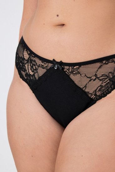 Ulla Popken 848522 Tange s čipkom 3 kom Crna - Gaćice - 