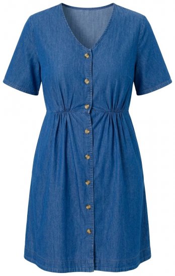 Ulla Popken 848597 Košuljasta haljina Denim plava - Košuljaste haljine - 