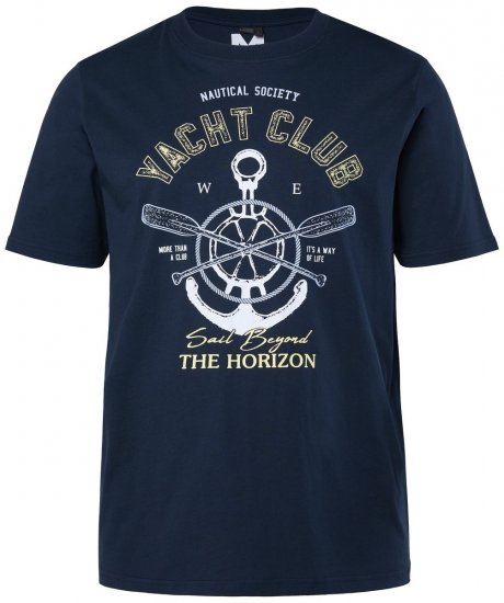 Men+ 958 Majica Yacht Club Tamnoplava - Majice Kratkih Rukava - Muške Majice Kratkih Rukava Veliki Brojevi 