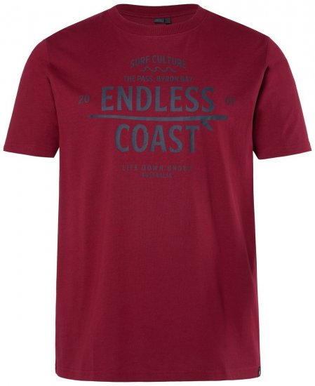 Men+ 448 Majica Endless Coast Bakrenosmeđa - Majice Kratkih Rukava - Muške Majice Kratkih Rukava Veliki Brojevi 