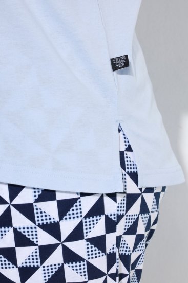 Ulla Popken 849850 Pidžama s kariranim uzorkom Svijetloplava - Pidžame/Loungewear - 