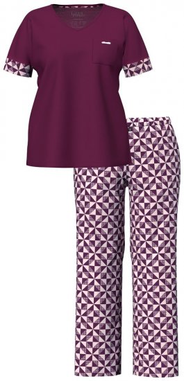 Ulla Popken 849850 Pidžama s kariranim uzorkom Bobičasto crvena - Pidžame/Loungewear - 