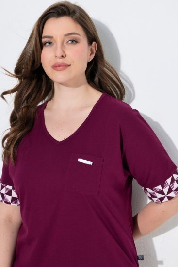 Ulla Popken 849850 Pidžama s kariranim uzorkom Bobičasto crvena - Pidžame/Loungewear - 