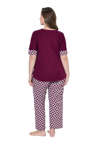 Ulla Popken 849850 Pidžama s kariranim uzorkom Bobičasto crvena - Pidžame/Loungewear - 