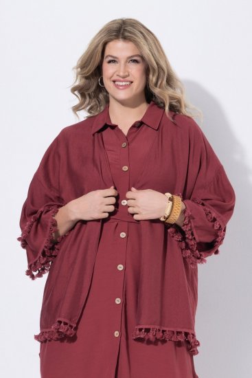 Ulla Popken 849860 Kimono Hrđavo crvena - Kardigani - Kardigani u velikim veličinama