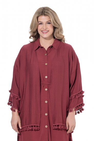 Ulla Popken 849860 Kimono Hrđavo crvena - Kardigani - Kardigani u velikim veličinama