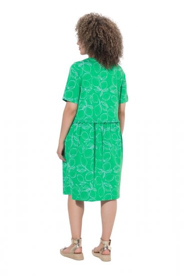 Ulla Popken 850204 Haljina od jerseya kratkih rukava s V-izrezom Zelena - Haljine od jerseyja - 