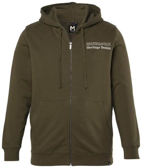 Men+ 375 Dukserica s kapuljačom Heritage Denim Khaki zelena - Puloveri & dukserice - Muške Puloveri & dukserice veliki brojevi