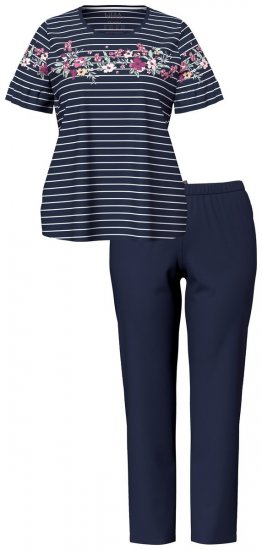 Ulla Popken 850403 Pidžama s cvjetnim uzorkom Tamnoplava - Pidžame/Loungewear - 