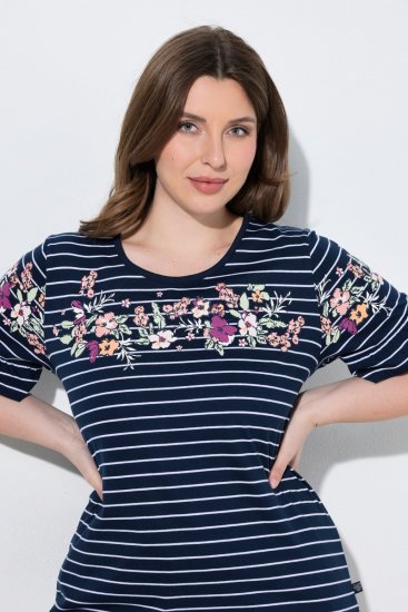 Ulla Popken 850403 Pidžama s cvjetnim uzorkom Tamnoplava - Pidžame/Loungewear - 