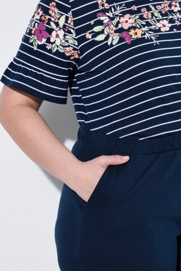 Ulla Popken 850403 Pidžama s cvjetnim uzorkom Tamnoplava - Pidžame/Loungewear - 
