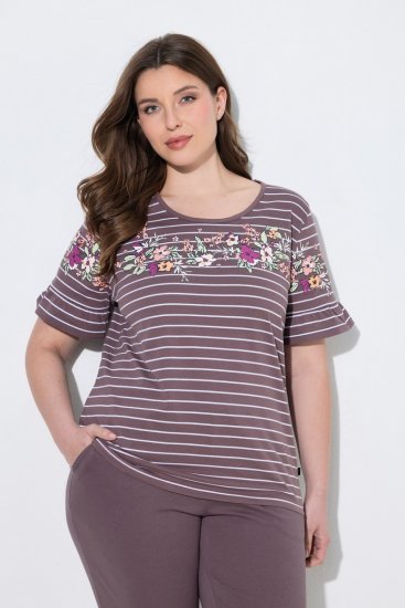 Ulla Popken 850403 Pidžama s cvjetnim uzorkom Smeđa - Pidžame/Loungewear - 