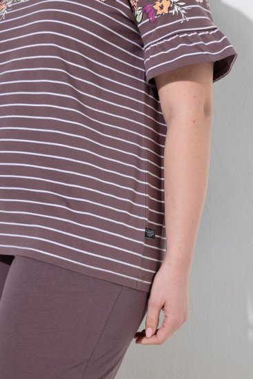 Ulla Popken 850403 Pidžama s cvjetnim uzorkom Smeđa - Pidžame/Loungewear - 