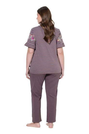 Ulla Popken 850403 Pidžama s cvjetnim uzorkom Smeđa - Pidžame/Loungewear - 