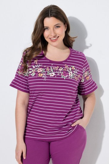 Ulla Popken 850403 Pidžama s cvjetnim uzorkom Ljubičasta - Pidžame/Loungewear - 