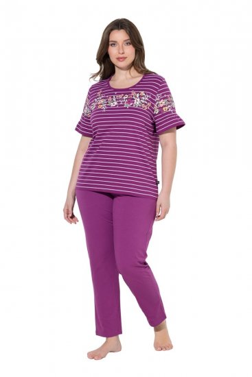 Ulla Popken 850403 Pidžama s cvjetnim uzorkom Ljubičasta - Pidžame/Loungewear - 