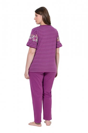 Ulla Popken 850403 Pidžama s cvjetnim uzorkom Ljubičasta - Pidžame/Loungewear - 