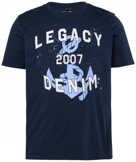 Men+ 440 Majica Legacy Denim Tamnoplava - Majice Kratkih Rukava - Muške Majice Kratkih Rukava Veliki Brojevi 