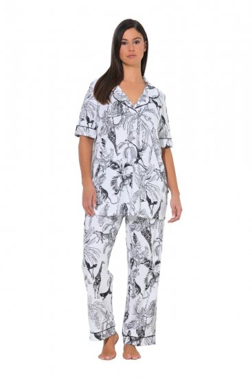 Ulla Popken 850441 Pidžama s uzorkom Prljavo bijela - Pidžame/Loungewear - 