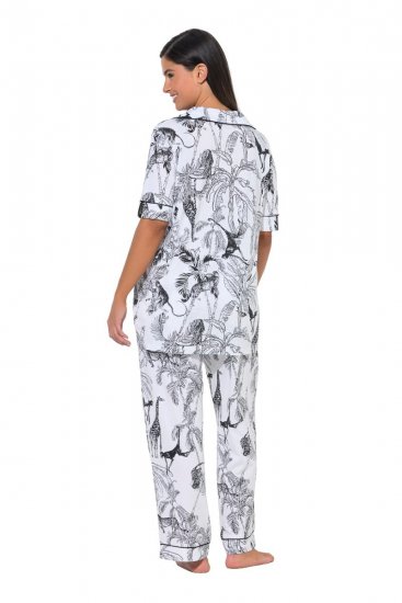 Ulla Popken 850441 Pidžama s uzorkom Prljavo bijela - Pidžame/Loungewear - 