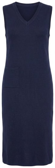 Ulla Popken 850725 Pletena haljina s V-izrezom Tamnoplava - Pletene haljine - 