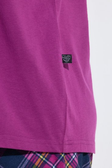 Ulla Popken 850864 3-dijelni komplet pidžame s kariranim uzorkom Ljubičasta - Pidžame/Loungewear - 