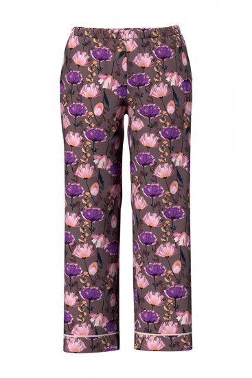 Ulla Popken 850903 Pidžama s cvjetnim uzorkom 2 kom Smeđa - Pidžame/Loungewear - 